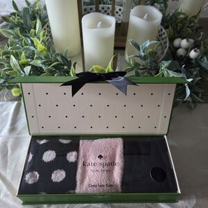 Kate Spade Black and Pink Polka Dot Socks